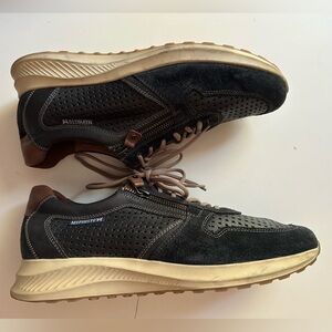 Mephisto Runoff Blue  and Brown Perforated Sneakers